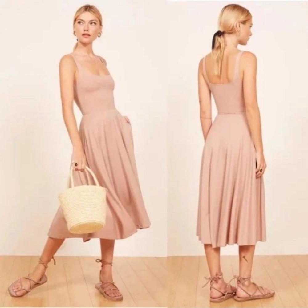 *EUC* Reformation Rou Knit Dress Blush Pink Midi Sleeveless XS